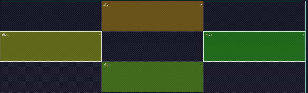 Four simple sections in a cross like layout